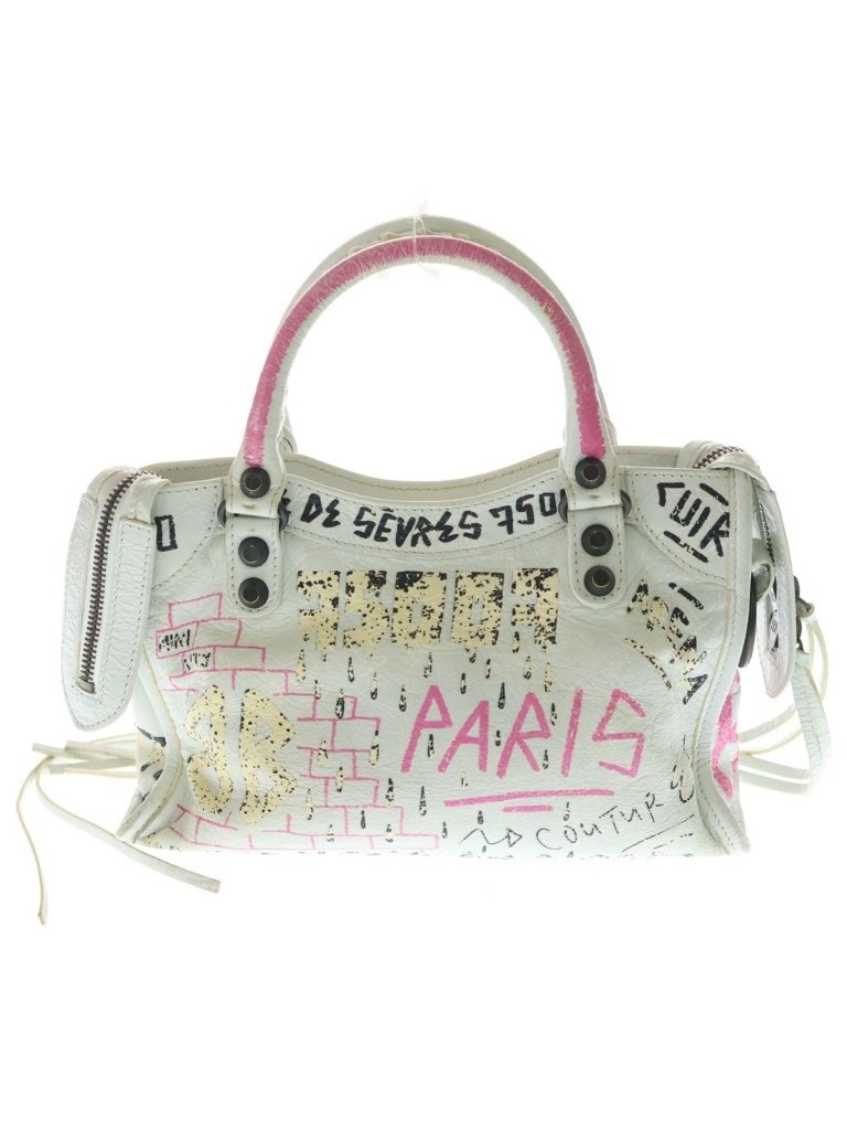 Balenciaga Classic City Graffiti 2-Way Shoulder Bag White Leather — image 2 of 8